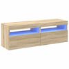 vidaXL Muebles para TV con luces LED 2 uds roble Sonoma 60x35x40 cm