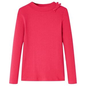 Camiseta infantil de manga larga rosa brillante 92