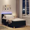 vidaXL Cama Box Spring LED con colch&oacute;n con LED Negro 90 x 200 cm tela