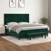 vidaXL Cama box spring con colch&oacute;n terciopelo verde oscuro 160x200 cm