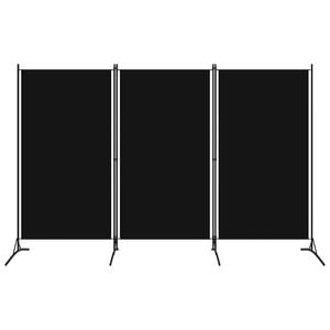vidaXL Biombo divisor de 3 paneles negro 260x180 cm