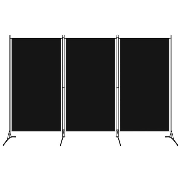 vidaXL Biombo divisor de 3 paneles negro 260x180 cm
