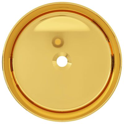 vidaXL Lavabo 40x15 cm cerámica dorado