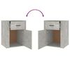 vidaXL Mesita de noche madera contrachapada gris hormigón 50x36x60 cm
