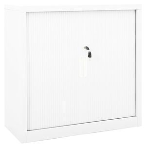 vidaXL Armario con puerta corredera blanca acero 90x40x90 cm