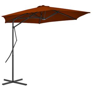 vidaXL Sombrilla de jard&iacute;n con palo de acero terracota 300x230 cm