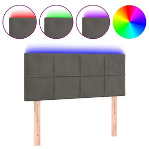 vidaXL Cabecero con LED de terciopelo gris oscuro 80x5x78/88 cm