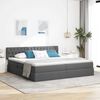 vidaXL Cama con almacenamiento y colch&oacute;n Gris oscuro 200 x 200 cm