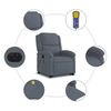 vidaXL Sill&oacute;n de masaje reclinable elevable terciopelo gris oscuro