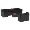 vidaXL Set de sof&aacute;s de jard&iacute;n 10 pzas cojines rat&aacute;n sint&eacute;tico negro