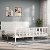 vidaXL Estructura de cama sin colch&oacute;n madera maciza blanca 200x200 cm