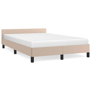 vidaXL Estructura cama con cabecero sin colch&oacute;n cappuccino 120x200 cm