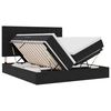 vidaXL Cama con tira de luces LED Negro 180 x 200 cm Terciopelo