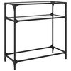 vidaXL Mesa consola superficie vidrio transparente acero 80x35x81 cm