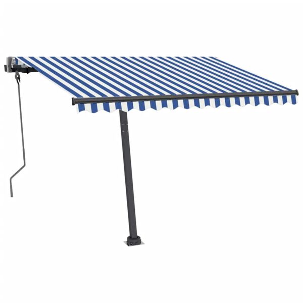 vidaXL Toldo de pie autom&aacute;tico azul y blanco 300x250 cm