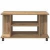 vidaXL Mueble de TV ruedas madera ingenier&iacute;a roble artisan 80x40x45 cm
