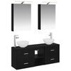 vidaXL Juego de Muebles de Ba&ntilde;o 5 uds. Roble Negro