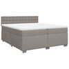 vidaXL Cama box spring con colch&oacute;n tela gris taupe 200x200 cm