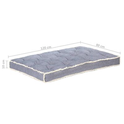 vidaXL Cojín para sofá de palets azul 120x80x10 cm