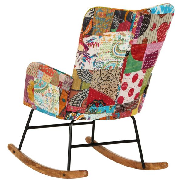 vidaXL Mecedora de lona patchwork multicolor