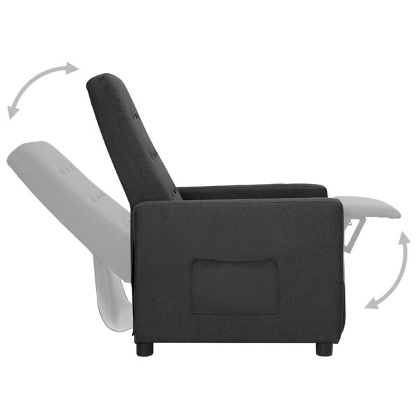 vidaXL Sill&oacute;n reclinable de tela gris oscuro