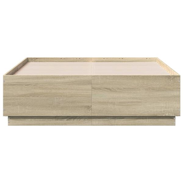 vidaXL Estructura de cama madera de ingenier&iacute;a roble Sonoma 120x190 cm