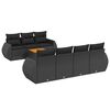 vidaXL Set de sof&aacute;s de jard&iacute;n 8 piezas y cojines rat&aacute;n sint&eacute;tico negro