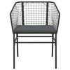 vidaXL Set comedor jard&iacute;n 3 pzas cojines rat&aacute;n sint&eacute;tico vidrio negro