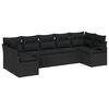 vidaXL Conjunto de sof&aacute;s de jard&iacute;n 7 uds. Negro rat&aacute;n sint&eacute;tico