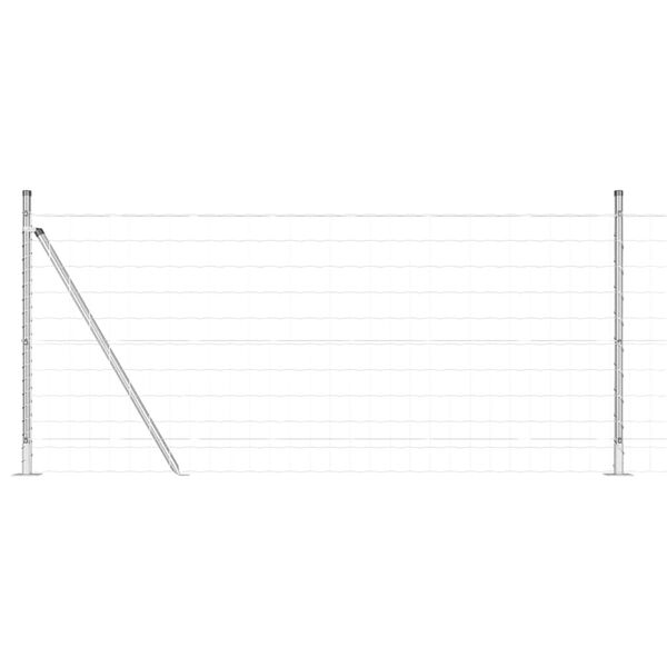 vidaXL Valla con Poste Plateado 0,8 x 10 m Acero