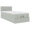 vidaXL Estructura cama otomana colch&oacute;n terciopelo gris claro 80x200cm