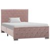 vidaXL Estructura de cama sin colch&oacute;n terciopelo rosa 100x200 cm