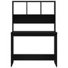 vidaXL Escritorio con estantes madera contrachapada negro 102x45x148cm