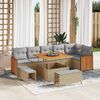 vidaXL Conjunto de sof&aacute; de jard&iacute;n 9 pcs Beige y gris claro