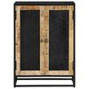 vidaXL Aparador con 2 puertas hierro y madera maciza mango 55x35x75 cm