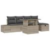 vidaXL Conjunto de sof&aacute; de jard&iacute;n 6 uds. Gris Claro rat&aacute;n sint&eacute;tico