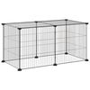 vidaXL Jaula para mascotas de 8 paneles acero negro 70x35x35cm