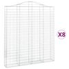vidaXL Cestas de gaviones 8 uds forma de arco hierro 200x30x220/240 cm