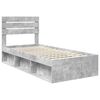 vidaXL Estructura de cama con cabecera Gris concreto 90 x 190 cm