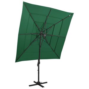 vidaXL Sombrilla de jard&iacute;n 4 niveles palo de aluminio verde 250x250 cm