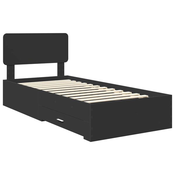 vidaXL Estructura de cama Negro 100 x 200 cm Madera de ingenier&iacute;a