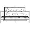 vidaXL Estructura cama sin colch&oacute;n con estribo metal negro 135x190 cm