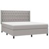 vidaXL Cama box spring con colch&oacute;n tela gris claro 180x200 cm