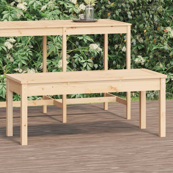 vidaXL Banco de jard&iacute;n madera maciza de pino 109x44x45 cm