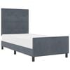 vidaXL Cama tipo Box Spring Gris oscuro 80 x 200 cm Terciopelo