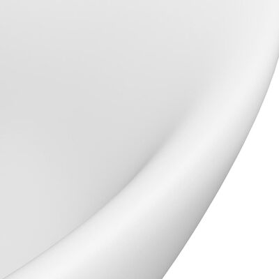 vidaXL Lavabo lujoso con rebosadero cerámica blanco mate 58,5x39 cm