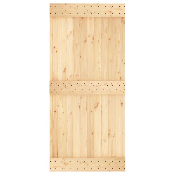 vidaXL Puerta corredera con herrajes madera maciza de pino 95x210 cm