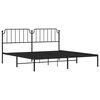 vidaXL Estructura cama sin colch&oacute;n con cabecero metal negro 193x203 cm