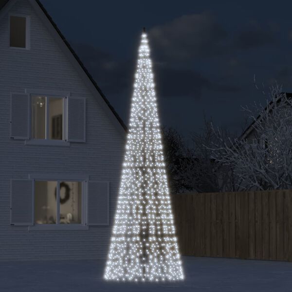 vidaXL &Aacute;rbol de Navidad en asta de bandera 1534 LED blanco fr&iacute;o 500 cm
