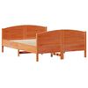 vidaXL Cama sin colch&oacute;n madera maciza de pino marr&oacute;n cera 120x200 cm